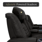 Luxury 2-Seater Cinema Recliner Sofa with LED Lighting & Swivel Tray - Image 4