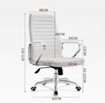 White High-Back Ergonomic Executive Office Chair - Image 2