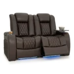 Luxury 2-Seater Cinema Recliner Sofa with LED Lighting & Swivel Tray