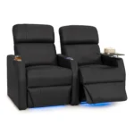 Luxury Dual Power Home Theater Recliner Sofa with LED Lighting (2-Seater)