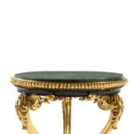 Luxury Round Marble Top Accent Table with Hand-Carved Pedestal Base - Image 3