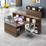 2-Person Modular Office Workstation with Privacy Partitions - Image 5