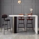 Modern Upholstered Counter Bar Stool with Metal Frame - Image 4