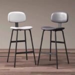Modern Upholstered Counter Bar Stool with Metal Frame - Image 6