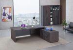 Luxury Executive Office Desk with Side Credenza & Executive Storage Cabinet Set - Image 6