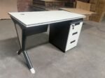 Modern Executive Office Desk with Mobile 3-Drawer Pedestal - Image 3