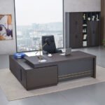 Luxury Executive Office Desk with Side Credenza & Executive Storage Cabinet Set - Image 7