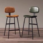 Modern Upholstered Counter Bar Stool with Metal Frame - Image 7