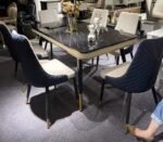 Luxury 4-Seater Marble Top Dining Table Set - Image 2