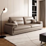 Luxury Brown Leather Living Room Sofa Set (3+1+1 Seater) - Image 6