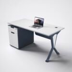 Modern Executive Office Desk with Mobile 3-Drawer Pedestal - Image 4