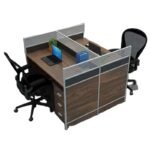 Single-Person Modular Office Cubicle Workstation with Privacy Panels - Image 2