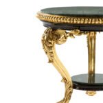 Luxury Round Marble Top Accent Table with Hand-Carved Pedestal Base - Image 5
