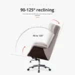 Luxury Executive High-Back Leather Office Chair with Walnut Wood Shell - Image 6