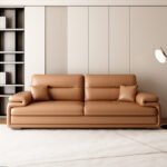 Luxury Brown Leather Living Room Sofa Set (3+1+1 Seater) - Image 7