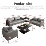 Modern Grey Leather Reception Sofa Set (3+1+1 Seater) - Image 3