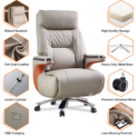 Luxury Executive Leather Office Chair with Retractable Footrest - Image 3