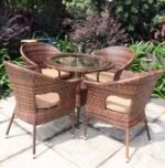 Luxury Outdoor Rattan Bistro Dining Set (5-Piece) - Image 6