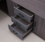 Luxury Executive Office Desk with Side Credenza & Executive Storage Cabinet Set - Image 2