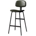 Modern Upholstered Counter Bar Stool with Metal Frame - Image 2