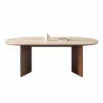 Wood Dining Room Table Walnut Color Legs Restaurant Dinner Table - Image 5