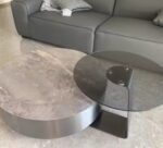 Luxury Round Marble Coffee Table Set with Side Table - Image 3