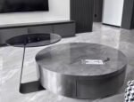 Luxury Round Marble Coffee Table Set with Side Table