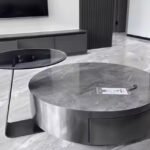 Luxury Round Marble Coffee Table Set with Side Table
