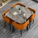 Modern Luxury 5-Piece Dining Set with Upholstered Chairs - Image 3