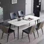 Luxury 6-Seater Sintered Stone Dining Table Set - Image 4