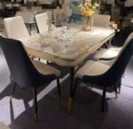 Luxury 4-Seater Marble Top Dining Table Set - Image 5