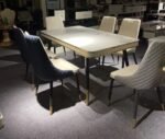 Luxury 4-Seater Marble Top Dining Table Set - Image 4