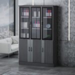 Modern 6-Door Glass Display Office Filing Cabinet - Image 2
