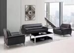 Luxury Brown Leather Living Room Sofa Set (3+1+1 Seater) - Image 2