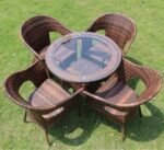 Luxury Outdoor Rattan Bistro Dining Set (5-Piece)