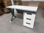 Modern Executive Office Desk with Mobile 3-Drawer Pedestal - Image 2