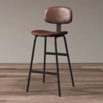 Modern Upholstered Counter Bar Stool with Metal Frame - Image 3