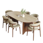 Wood Dining Room Table Walnut Color Legs Restaurant Dinner Table
