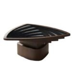 Luxury Modern Walnut Glass Coffee Table