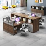 2-Person Modular Office Workstation with Privacy Partitions - Image 4
