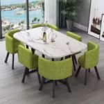 GEDO Luxury Customized Dining Room Furniture Cheap Long Rock Slab Dining Table Set 6 Chairs - Image 6