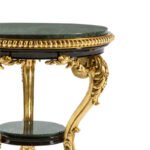 Luxury Round Marble Top Accent Table with Hand-Carved Pedestal Base - Image 6