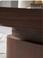 Luxury Modern Walnut Glass Coffee Table - Image 4