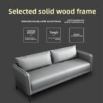 Modern Grey Leather Reception Sofa Set (3+1+1 Seater) - Image 4