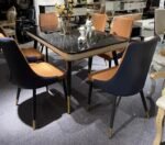 Luxury 4-Seater Marble Top Dining Table Set - Image 3